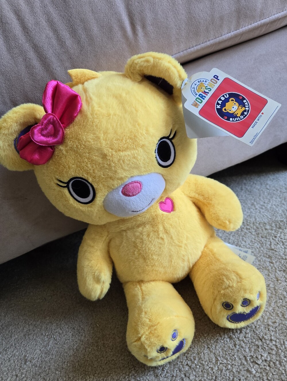 Build A Bear 2018 NWT Bearnice Plush 17" Kabu Kawaii Stuffed Animal Yellow